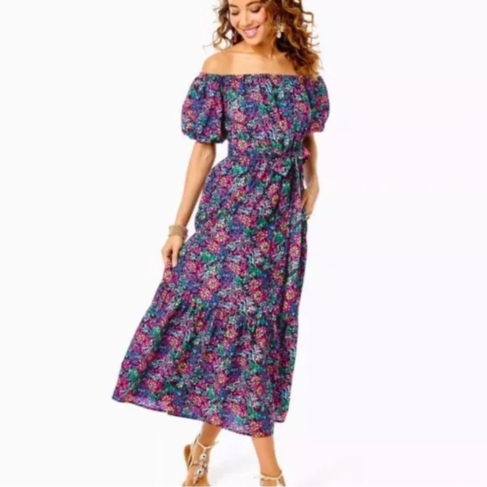 lilly pulitzer tamie off-the-shoulder dress Lilly Pulitzer Dresses | Lily Pulitzer Tamie Off The Shoulder Dress | Color: Black | Size: M